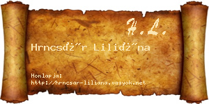 Hrncsár Liliána névjegykártya